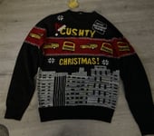 MENS ONLY FOOLS AND HORSES  CUSHTY  TU CHRISTMAS' JUMPER S SMALL