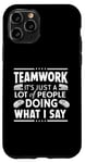 Coque pour iPhone 11 Pro Citation amusante de leadership travail d'équipe cadeau pour patron manager bureau