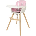 Wyctin - Hofuton Chaise Haute 2 en 1, Chaise Haute Bébé Évolutive en Petite Chaise Enfant, De 6 Mois à 6 Ans Environ, Jusqu'à 30 kg, Rose