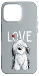 Coque pour iPhone 16 Pro Dessin animé drôle de vieux chien de berger anglais