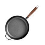 SOGA 29cm Round Cast Iron Frying Pan Skillet Steak Sizzle Platter with Helper Handle - Frying Pans - ZPaiC5