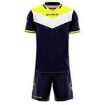 givova Kit Campo Équipement, Homme, Jaune Fluo/Bleu, M