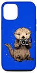 Coque pour iPhone 12/12 Pro Loutre avec un appareil photo - Adorable photographe loutre