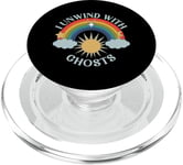 I Unwind With Ghosts Rainbow Sun Stars PopSockets PopGrip for MagSafe