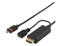 Deltaco - Hdmi-Adapter - Micro-Usb (Slimport) Till Hdmi, Mikro-Usb Typ B (Endast Ström) - 1 M - Svart