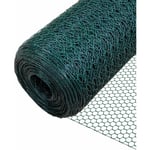 Vounot - Grillage a poule avec fils 25mm en pvc gaine vert 1x50M