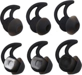 Aiivioll QC20 Replacement Noise Cancelling Double Flange Silicone Earbuds Compatible for Bose QuietControl 30 QC20 QC20i QC30 Soundsport Free SIE2 IE2 IE3 Wireless Headphones(Black)