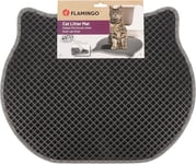 FLAMINGO - Tapis de Litière Antidérapant pour Chat - Idéal pour Bengal, Persan, Scottish Fold et Chartreux - 50 x 40 cm, Gris