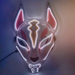 Halloween Fox Mask Cosplay Party LED Glow Mask Japanilainen Anime Fox Mask Värikäs Neon Light EL Mask Glow In The Dark Club Props