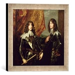 'Image encadrée de Sir Anthony van Dyck "Prince Charles Louis (1617–80) Elector Palatine and his Brother, Prince Rupert (1619–82) of the palatinate, 1637, d'art dans le cadre de main de qualité Photos, 30 x 30 cm, argent Raya