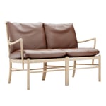 Carl Hansen - OW149-2 - Colonial Sofa, Vitoljad Ek, Lädergrupp C Sif - 92 - Soffor - Ole Wanscher - Brun