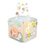 Janod - Grand Cube Multi-Activités Sweet Cocoon - 11 Activités pour Enfant - Jouet d'Éveil - Développement Motricité Fine - Jouet en Bois FSC - Dès 18 Mois,J04060