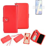 Wallet Mobile phone cover Oppo A16 Phone protective Case red