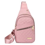 Liten Sling Ryggsäck Kvinnor Bröstväska Casual Messenger Bag Resväska Liten Portfölj Väska rosa-WELLNGS pink