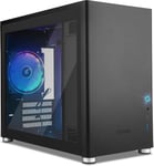 Hussar Boîtier Mini Tour PC Ordinateur Jeu Bureau Maison Gaming Matériau Verre Trempé et Métal Comprend 1 Ventilateur ARGB de 120 mm Compatible avec Micro ATX | Mini ITX (Noir).[V1325]