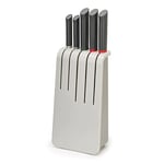 Joseph Joseph 5 Piece Knife Block Set, Stainless Steel Blades, Red/Grey