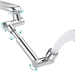 HORJOR Robinet Pivotant à 1080, Embout Robinet Cuisine Prolongateur Robinet 2 Modes Extension Robinet Cuisine Adaptateur Pour Robinets avec Diamètre de Filetage Mâle de 20/22/24mm, Argent