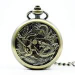 Pocket Watch, Luxury Mechanical Pocket Watch Hollow Dragon Phoenix Roman Numerals Pendant Clock for Men Women