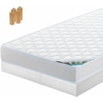 Altobuy - chypre - Pack Matelas + Tapissier 130x190 + Pieds