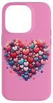 iPhone 14 Pro Cute Heart with Flowers and Hearts for Valentine's Day Case