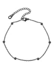 U7 Bracelet de Cheville Eté Femme - Chaîne de Pied Noir avec des Perles Eespacées - Chaîne Marine Pieds - Accessoire de Plage