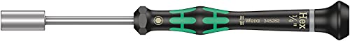 Wera 05345282001 2069 Tournevis électronicien à douille, 1/4 pouce x 60 mm, Noir/vert