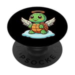 Cute Angel Turtle with Halo Cartoon Art PopSockets Adhesive PopGrip