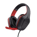 Trust Gaming GXT 415S Zirox Lightweight Gaming Headset for Nintendo Switch Consoles with 50mm Drivers, 3.5 mm Jack, 1.2m Cable, Foldaway Microphone, Over-Ear Wired Headphones - Black/Red