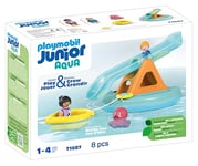 Playmobil 71687 JUNIOR AQUA: Water Seesaw with Boat, including dock and hideaway for animals, sustainable toy made from plant-based plastics, gifting toy, play sets suitable for children ages 1+