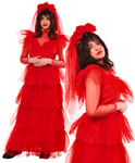 Beetlejuice Lydia Wedding Dress Adults Official Fancy Dress Costume Ladies Red D