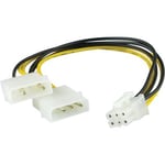 Adapterkabel 2x4-pin till 6-pin PCI-Express 25cm