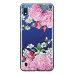 Babaco ERT GROUP mobile phone case for Samsung A10 original and officially Licensed pattern Flowers 046 optimally adapted to the shape of the mobile phone, partially transparent