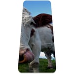 Eslifey Animal Cow Funny Bossy Yoga Mat Thick Non Slip Yoga Mats for Women&Girls Exercise Mat Soft Pilates Mats,(72x24 in, 1/4-Inch Thick)