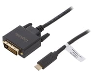 Adaptateur DVI-D -24+1- prise male USB C prise male 3m - Noir