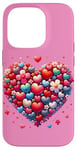 iPhone 14 Pro Cute Heart with Flowers and Hearts for Valentine's Day Case