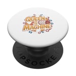 Machine à sous de casino amusante Queen Of The Machine PopSockets PopGrip Adhésif