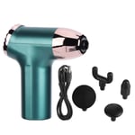 (Green)Massage Gun Muscle Massager 6-Speed With 4 Massage Heads For Sports At