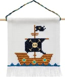 Permin Broderisett Aida til Barn Piratskip 16x18cm, inkl trepinne