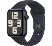 APPLE Watch SE (2023) - 44 mm Midnight Aluminium Case with Midnight Sport Band, S/M, Black