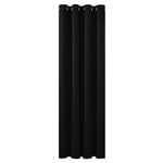 Deconovo Rideaux Occultants Isolant Thermique Anti Froid, 140×245 CM (Largeur x Hauteur), Rideaux pour Salon et Chambre, Design Moderne à Oeillets, Noir