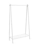 SONGMICS Portant à Vêtements, Porte-vêtements, Porte-Manteau, Penderie, Cadre en Acier, avec Tringle et Étagère, 33,5 x 92,5 x 153 cm, pour Chambre, Vestiaire, Buanderie, Blanc HSR023W01