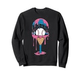 Baseball Home Plate Drip Ice Cream Sprinkles, Baseball Bat Sweatshirt