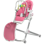 Monmobilierdesign - hugo Chaise haute pliable et inclinable + arche de jeux Rose