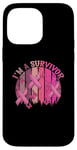 Coque pour iPhone 14 Pro Max Ruban rose « Im A Survivor » pour la sensibilisation au cancer du sein