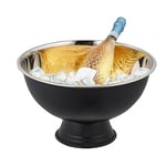 Relaxdays Seau à Champagne, Acier Inoxydable, H x D : env. 23,5 x 40 cm, bac à glaçons, XXL, pour vin, bière, Noir Mat
