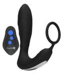 Ouch! E-Stimulation Vibrating Butt Plug Cock Ring Remote Control Anal Shock Toy