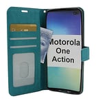 Crazy Horse Wallet Motorola One Action (Turkos)