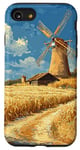 iPhone SE (2020) / 7 / 8 Wheat Fields With Windmills Landscape Vintage Graphic Case