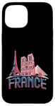 Coque pour iPhone 15 France Paris Tour Eiffel Bonjour