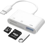 Lecteur De Carte Sd Usb C [3 En 1] Lecteur De Carte Sd Usb C, Lecteur De Carte Mémoire, Adaptateur Sd Vers Usb De Type C Otg, Lecteur De Carte Micro Sd Pour Iphone 16 15 Plus/Pro/Max Macbook